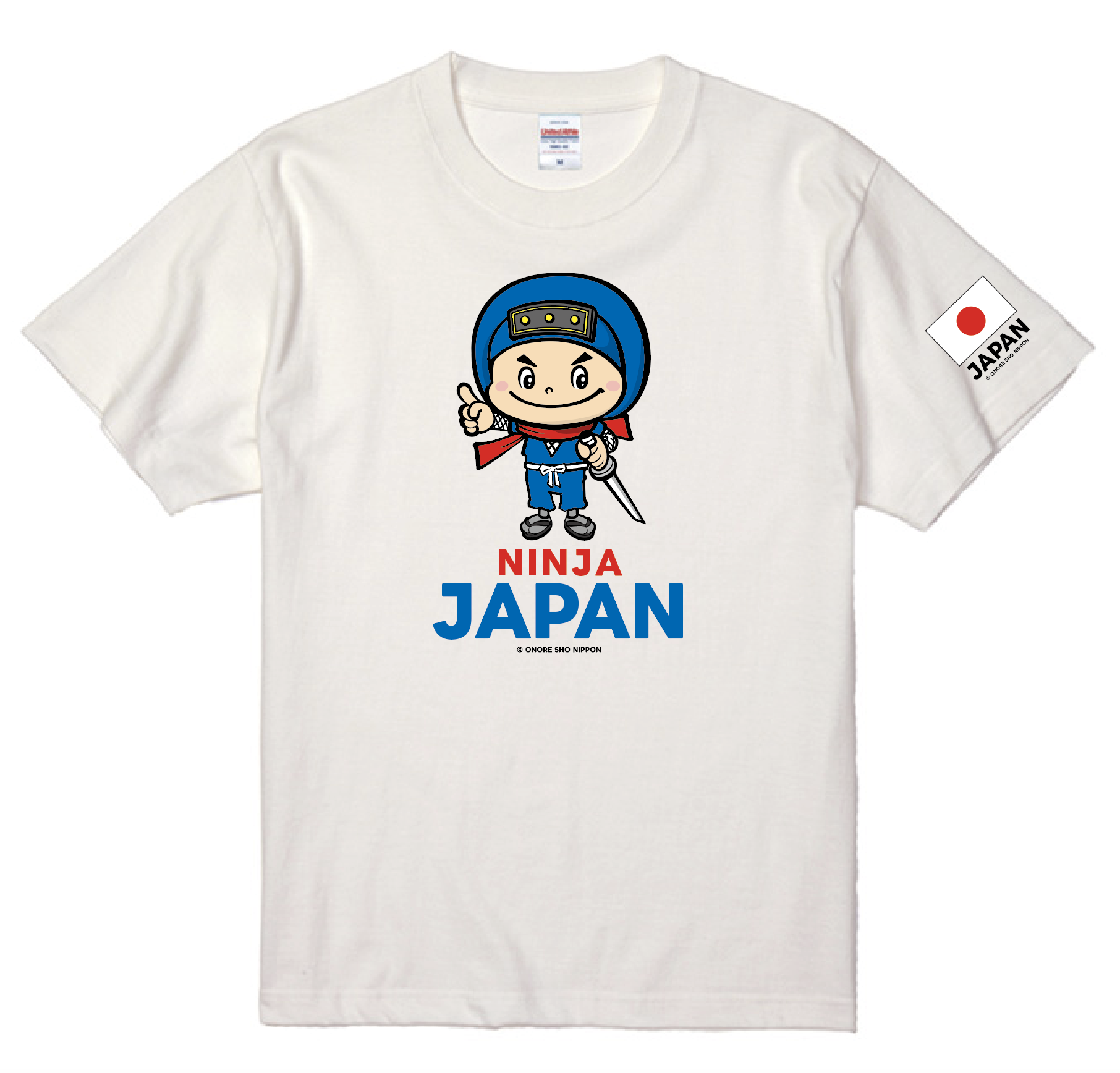 NINJA JAPAN 忍者キャラクター Tシャツ（ホワイト）